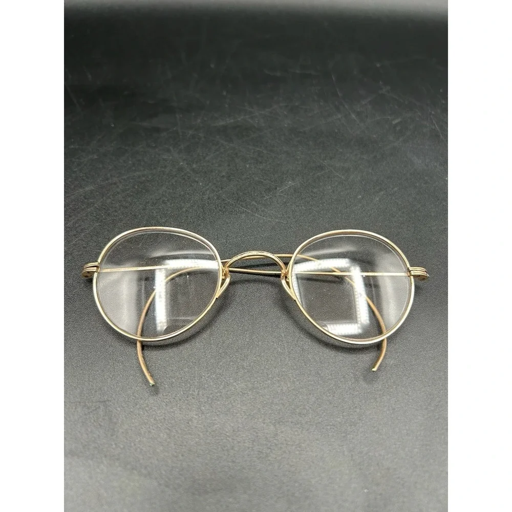 VTG AO American Optic 1/10-12K Gold Filled Round Wire Frame Eyeglasses